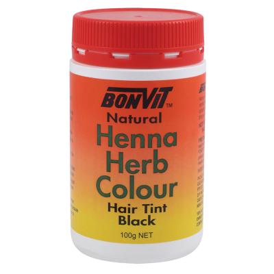 Bonvit Natural Hair Tint Henna Herb Colour (Henna & Herb Blend) Black 100g